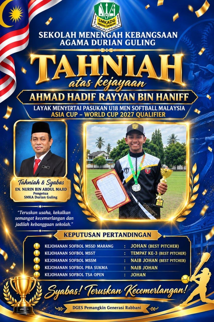 Ahmad Hadif Rayyan Harumkan Nama SMKA Durian Guling, Layak Sertai Pasukan Sofbol U18 Malaysia